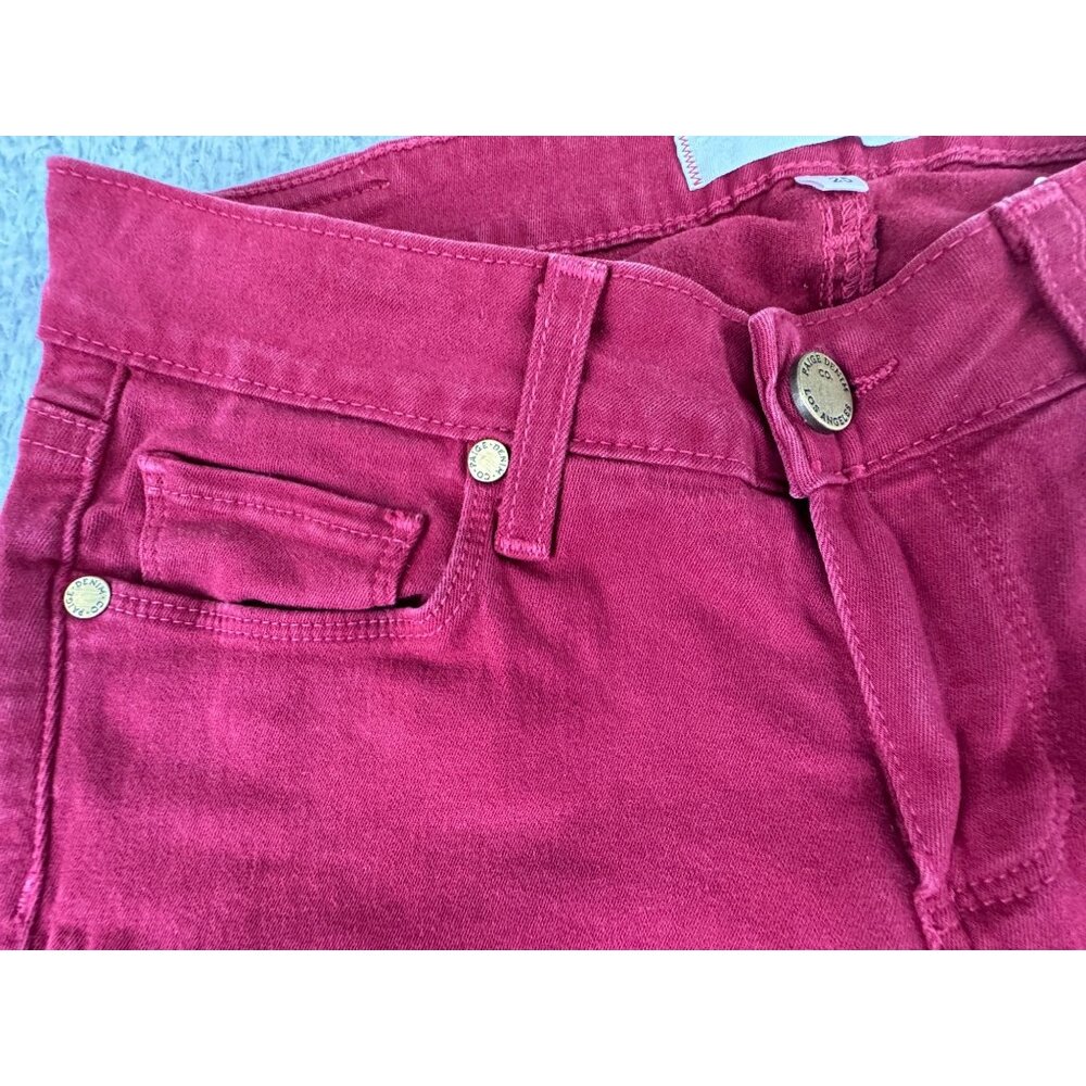 Paige Verdugo Ultra Skinny Womens 25 Red Jeans Comfort Office Cotton/Elastane - Picture 4 of 16